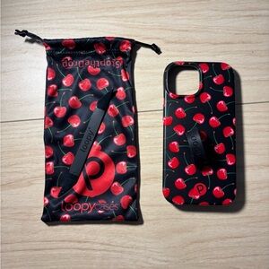 iPhone 15 -Loopy Case Cherry Design with Black Loop